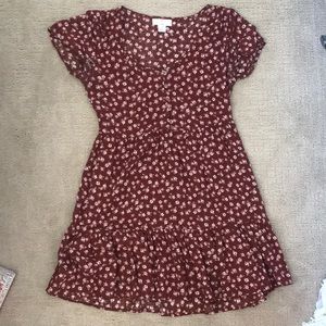 Super cute reddish pink flower dress!